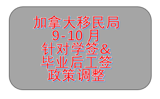 加拿大移民局9-10月针对学签和毕业后工签的政策调整